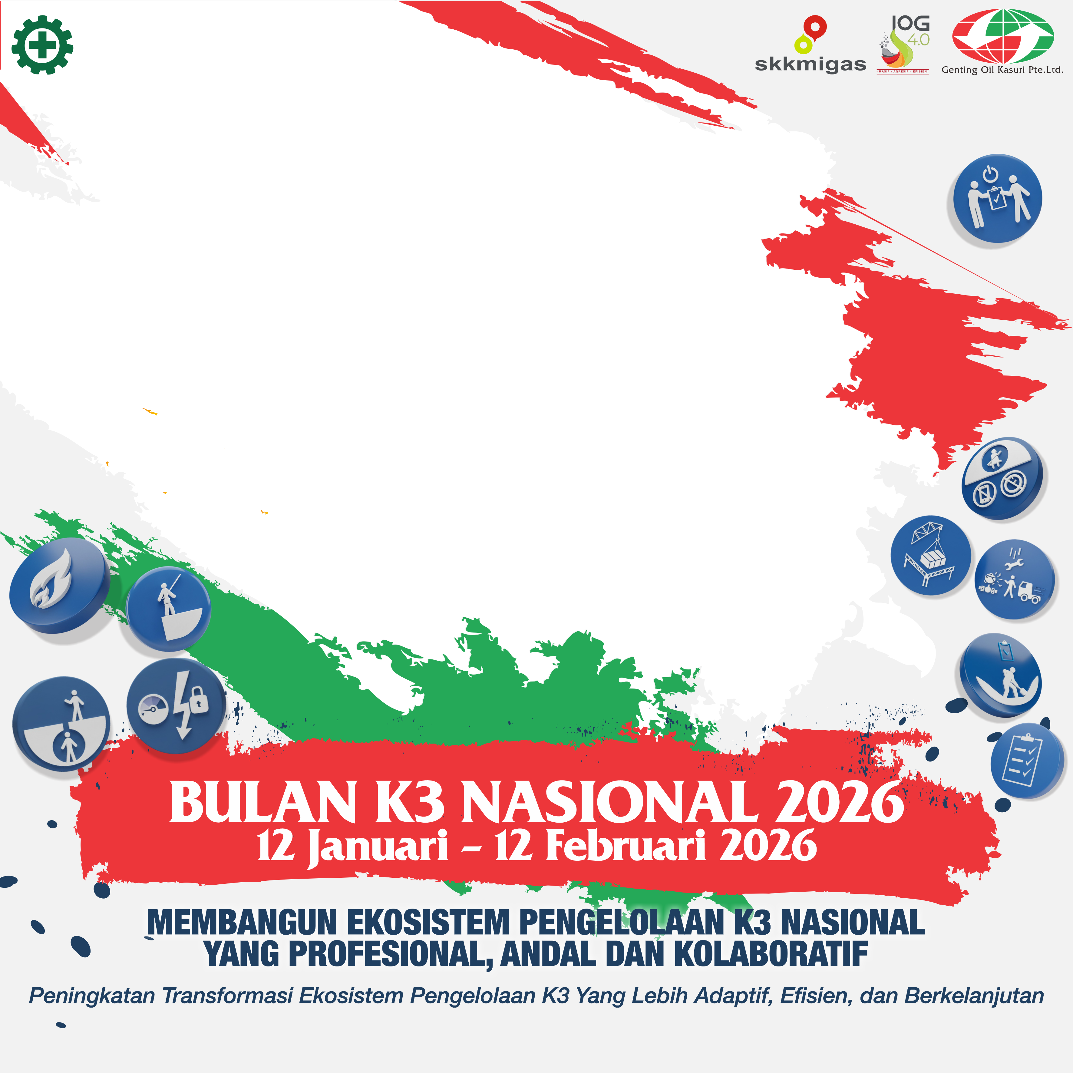 MEMPERINGATI BULAN K3 NASIONAL 12 JANUARI - 12 FEBRUARI 2026Twibbon Tanpa Watermark