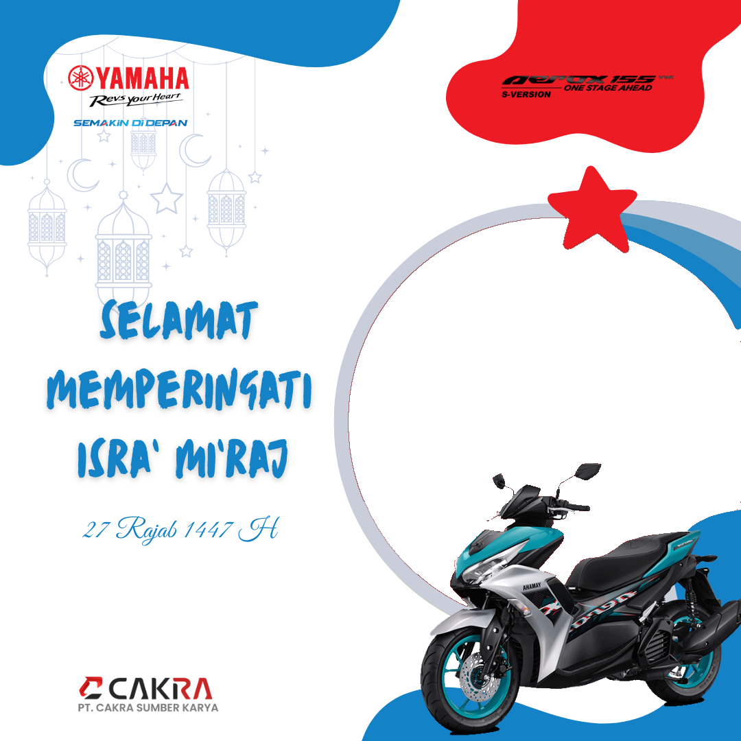 Yamaha Memperingati Isra' Mi'raj 1447 - 2Twibbon Tanpa Watermark