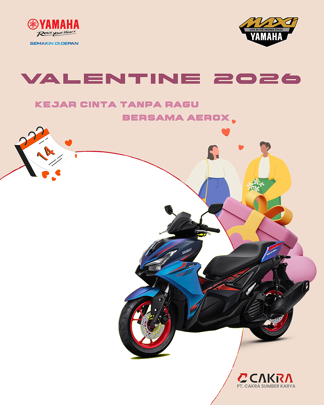 Yamaha - Aerox - Valentine - 2026Twibbon Tanpa Watermark