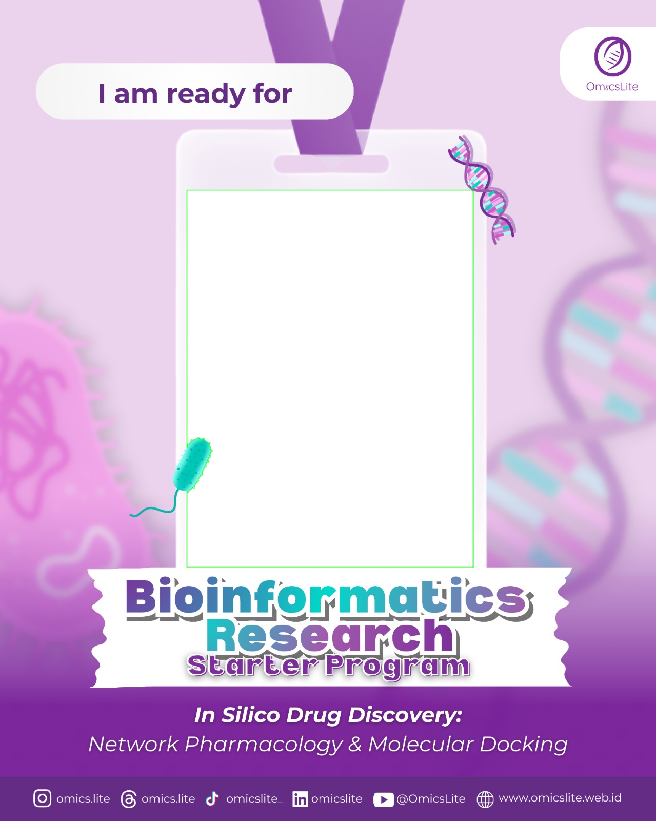 BRSP OmicsLite: In Silico Drug DiscoveryTwibbon Tanpa Watermark