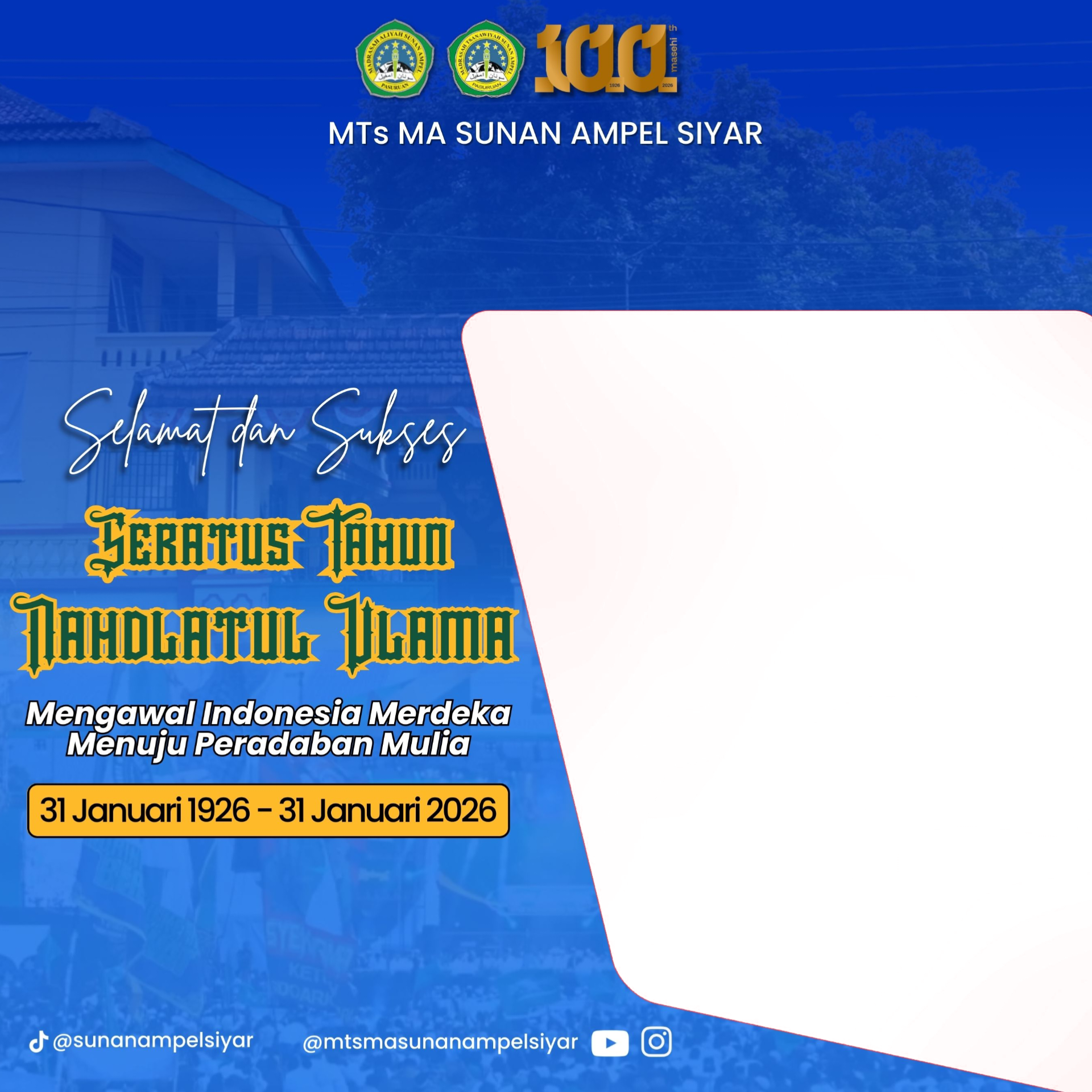 Hari Lahir Nahdlatul UlamahTwibbon Tanpa Watermark