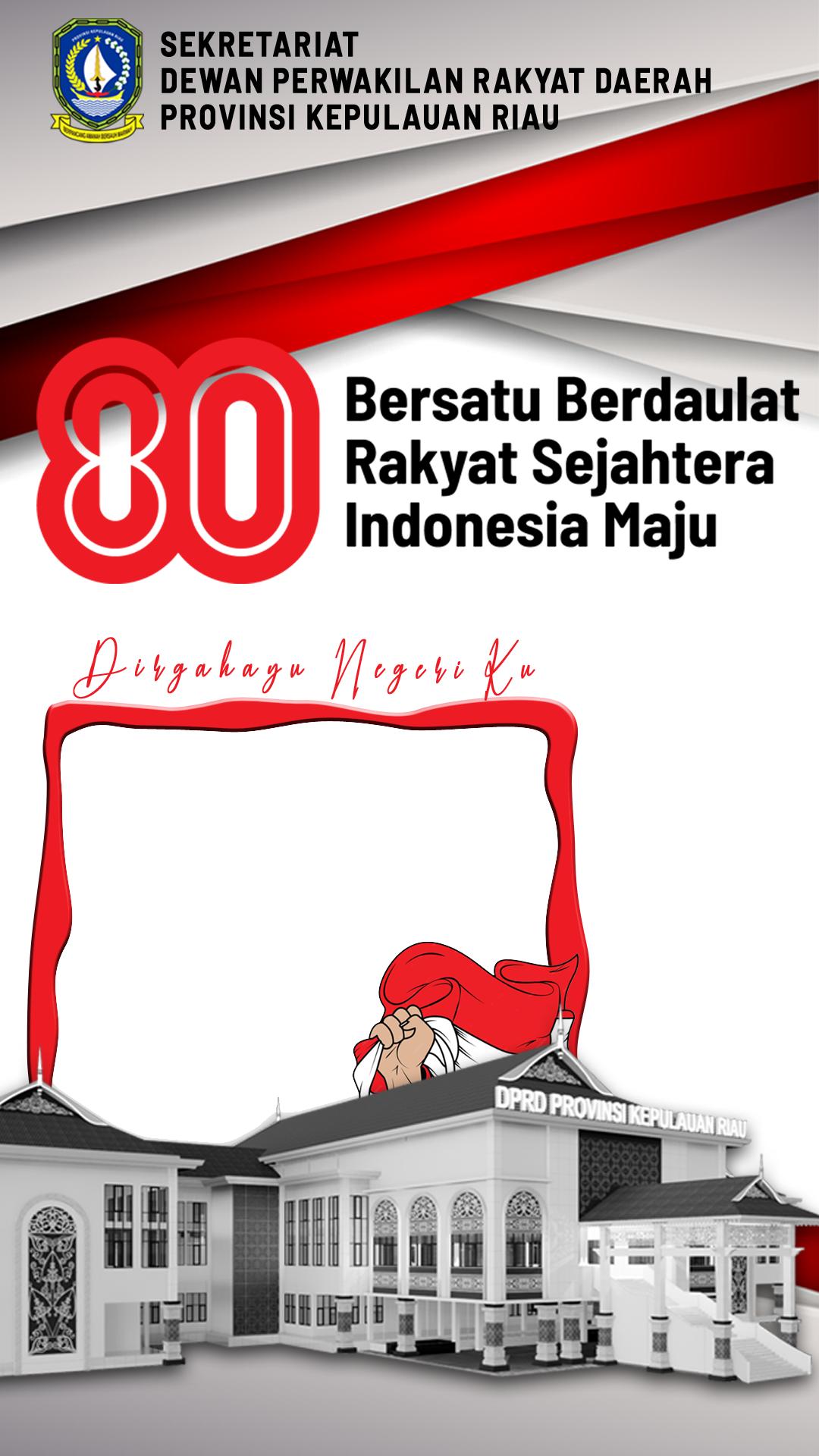 Twibbon HUT RI ke-80 Setwanprov- PutihTwibbon Tanpa Watermark