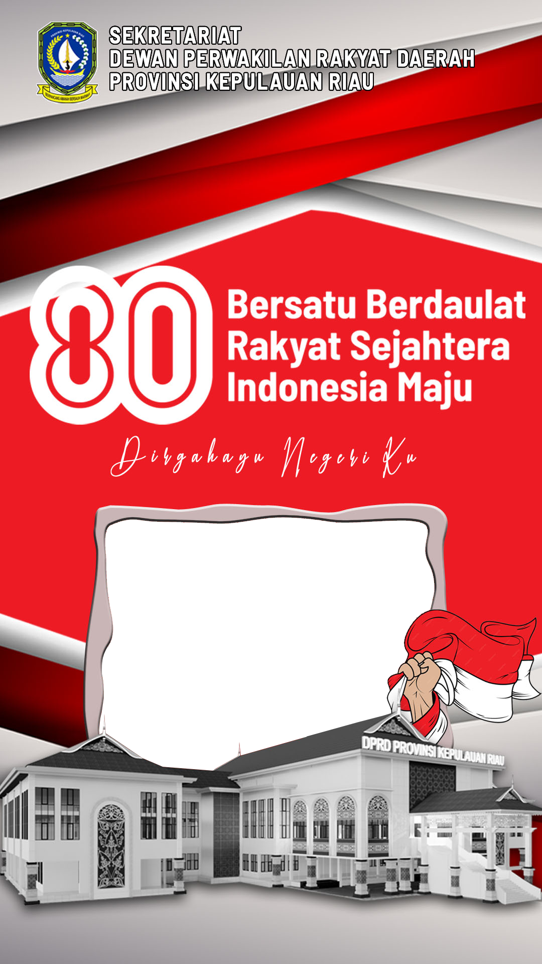 Twibbon HUT RI ke-80 Setwanprov - merahTwibbon Tanpa Watermark