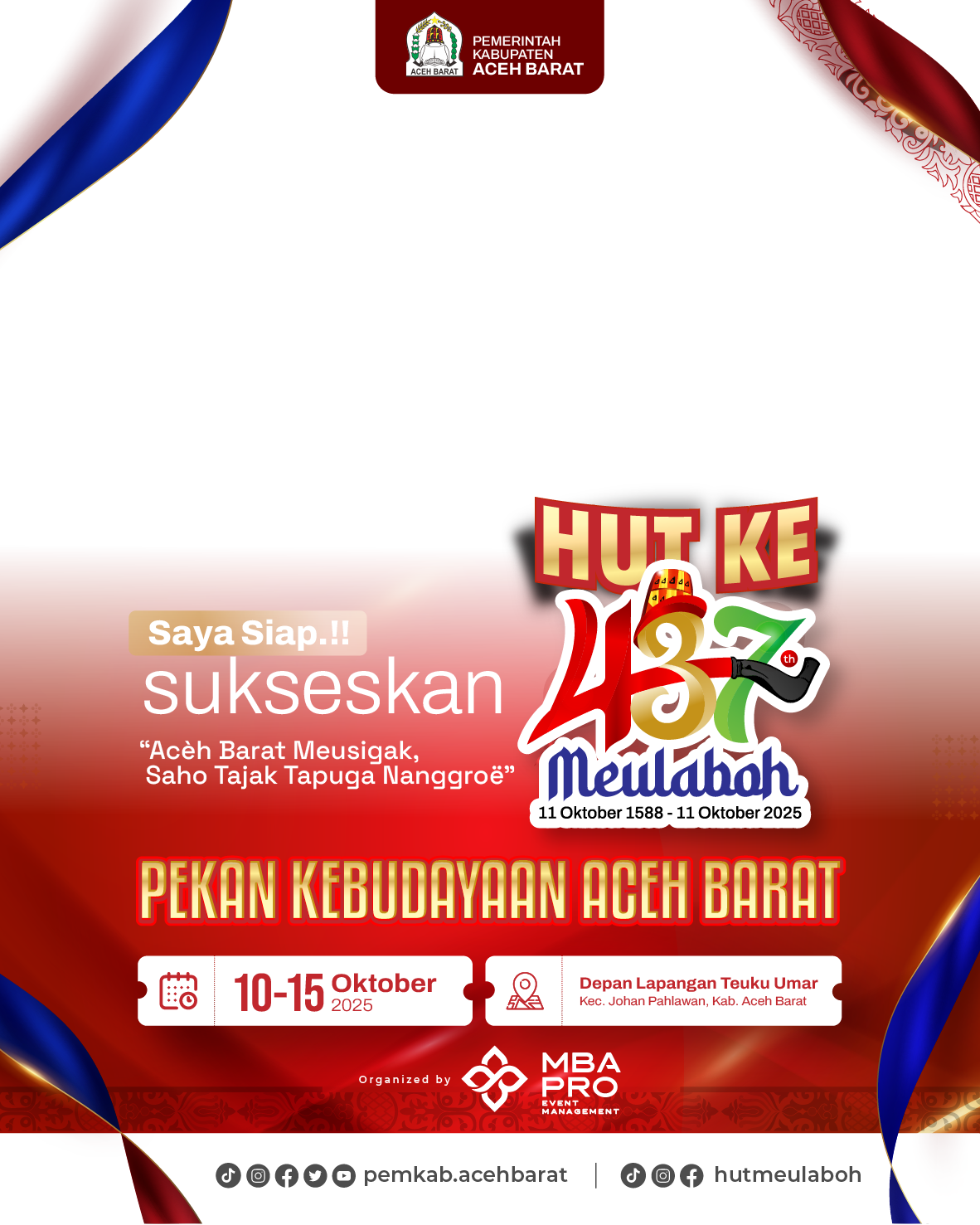 Twibbon Hut Meulaboh Ke 437 TahunTwibbon Tanpa Watermark