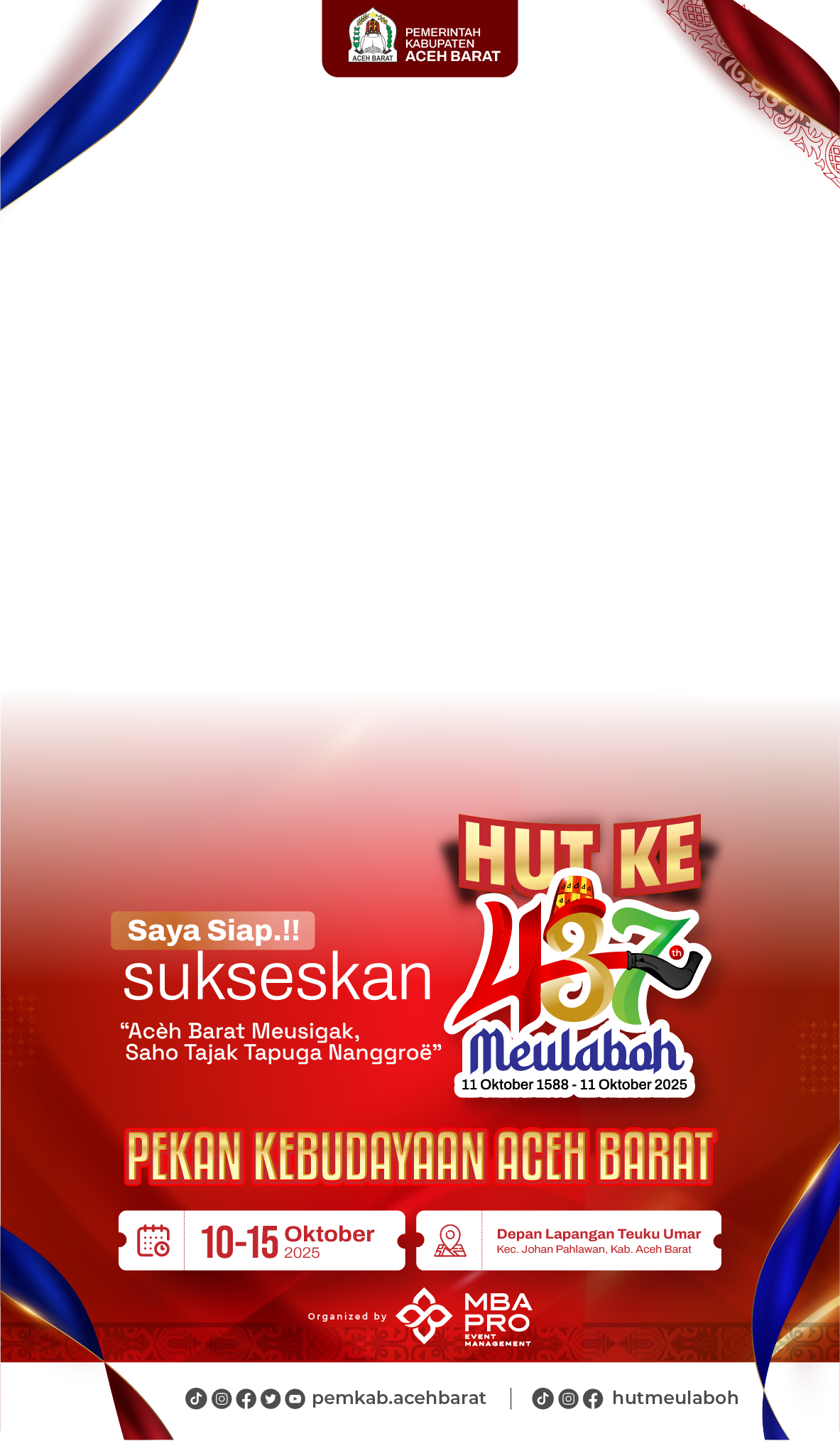 Twibbon Hut Meulaboh Ke 437 TahunTwibbon Tanpa Watermark