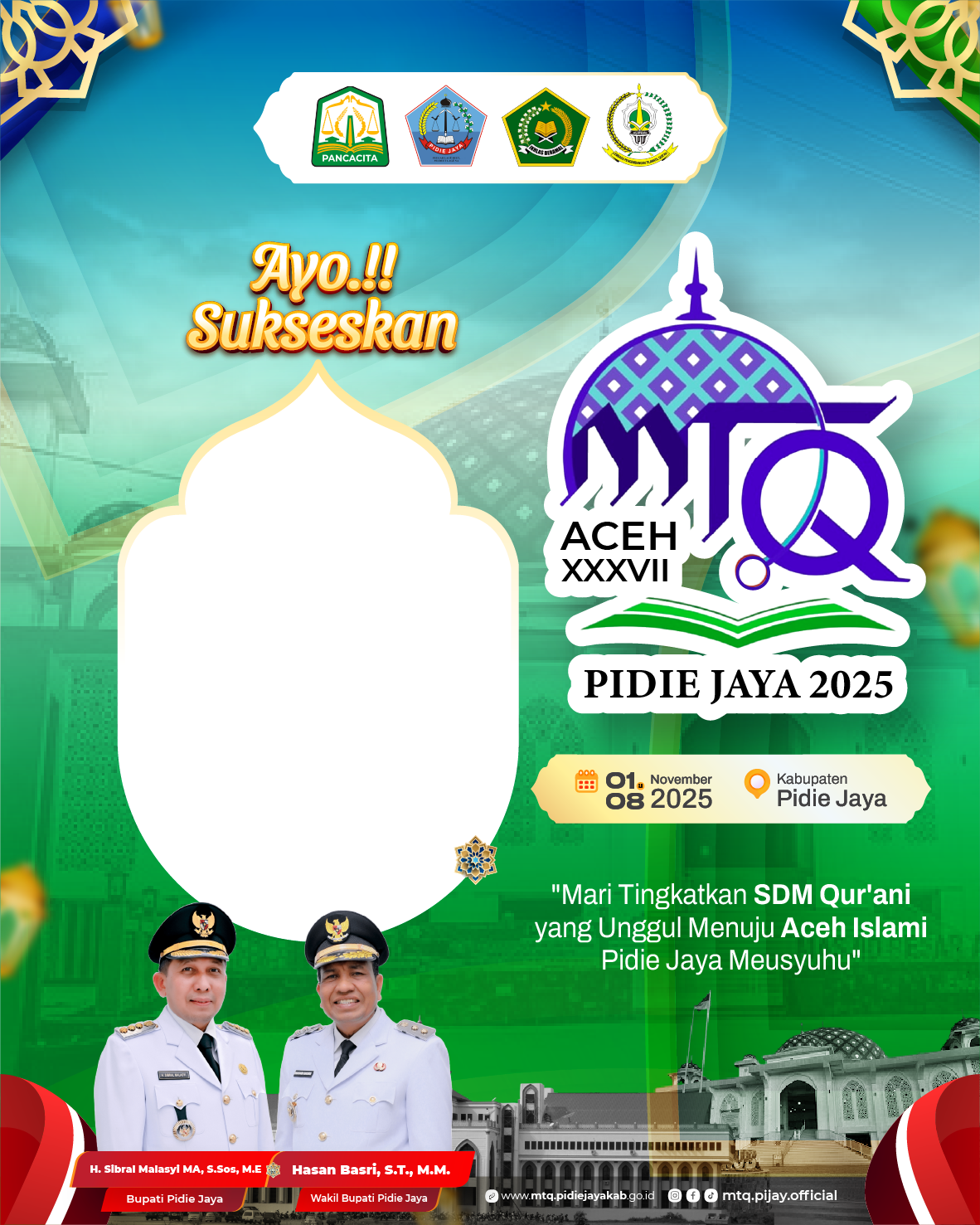 Twibbon MTQ Aceh XXXVII Pidie Jaya 2025Twibbon Tanpa Watermark
