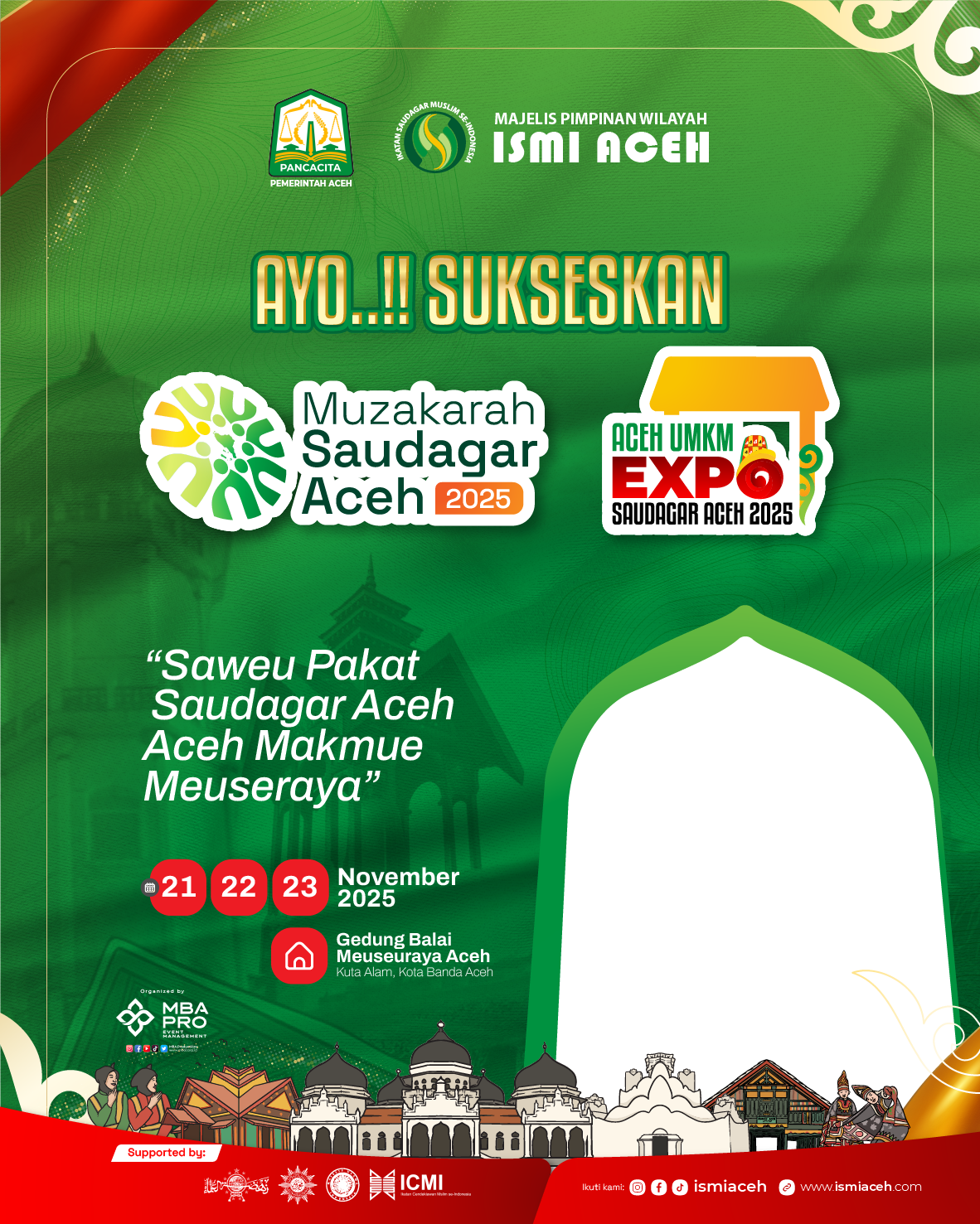 Twibbon Muzakarah Saudagar Aceh & Expo UMKM Expo Saudagar Aceh 2025Twibbon Tanpa Watermark