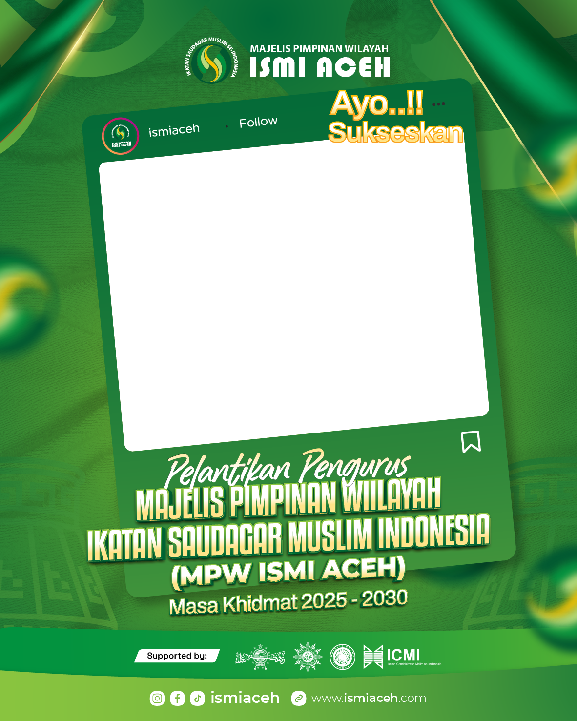 Twibbon Pelantikan MPW ISMI AcehTwibbon Tanpa Watermark