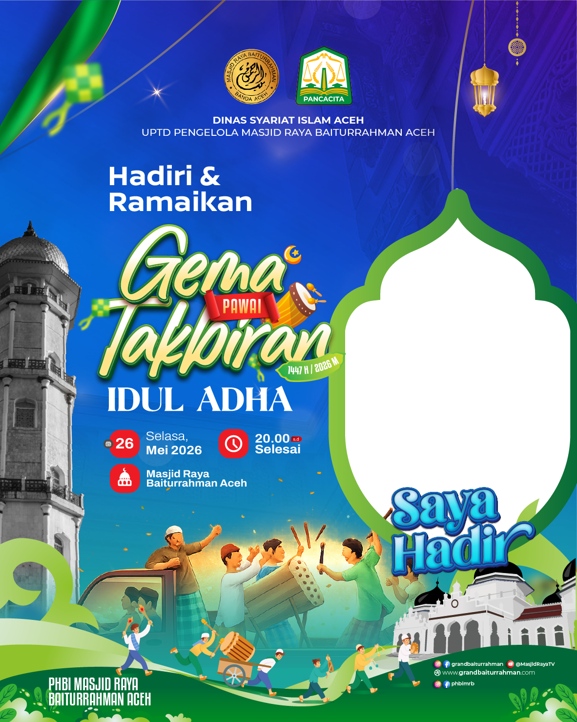 Gema Pawai Takbiran Idul AdhaTwibbon Tanpa Watermark