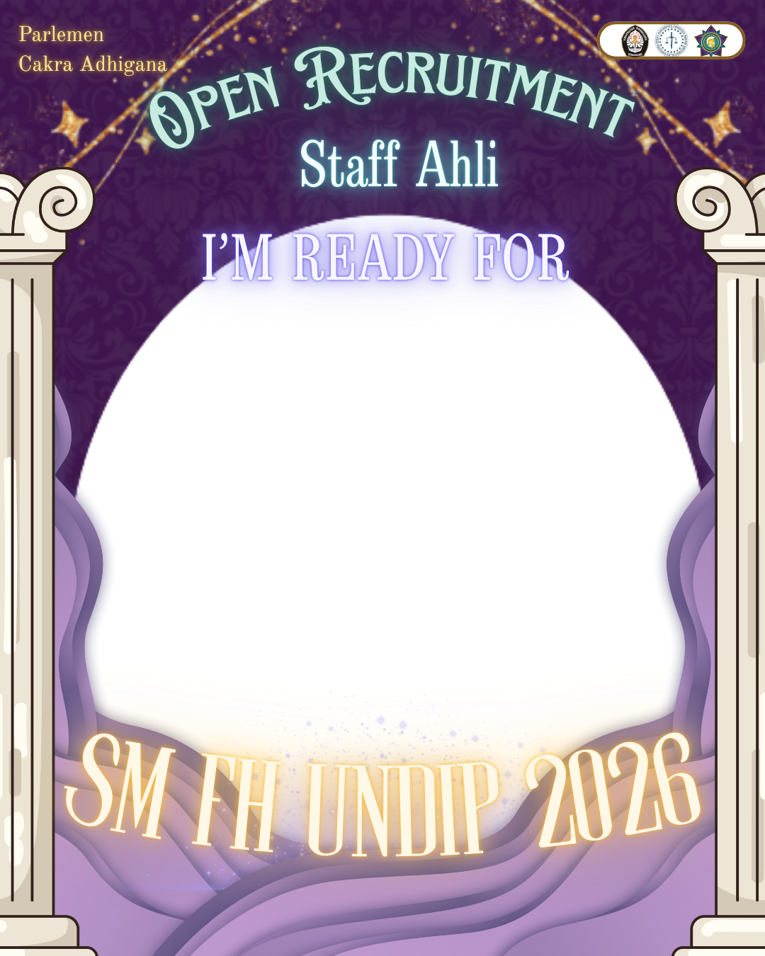 OPEN RECRUITMENT STAFF AHLI SM FH UNDIP 2026Twibbon Tanpa Watermark