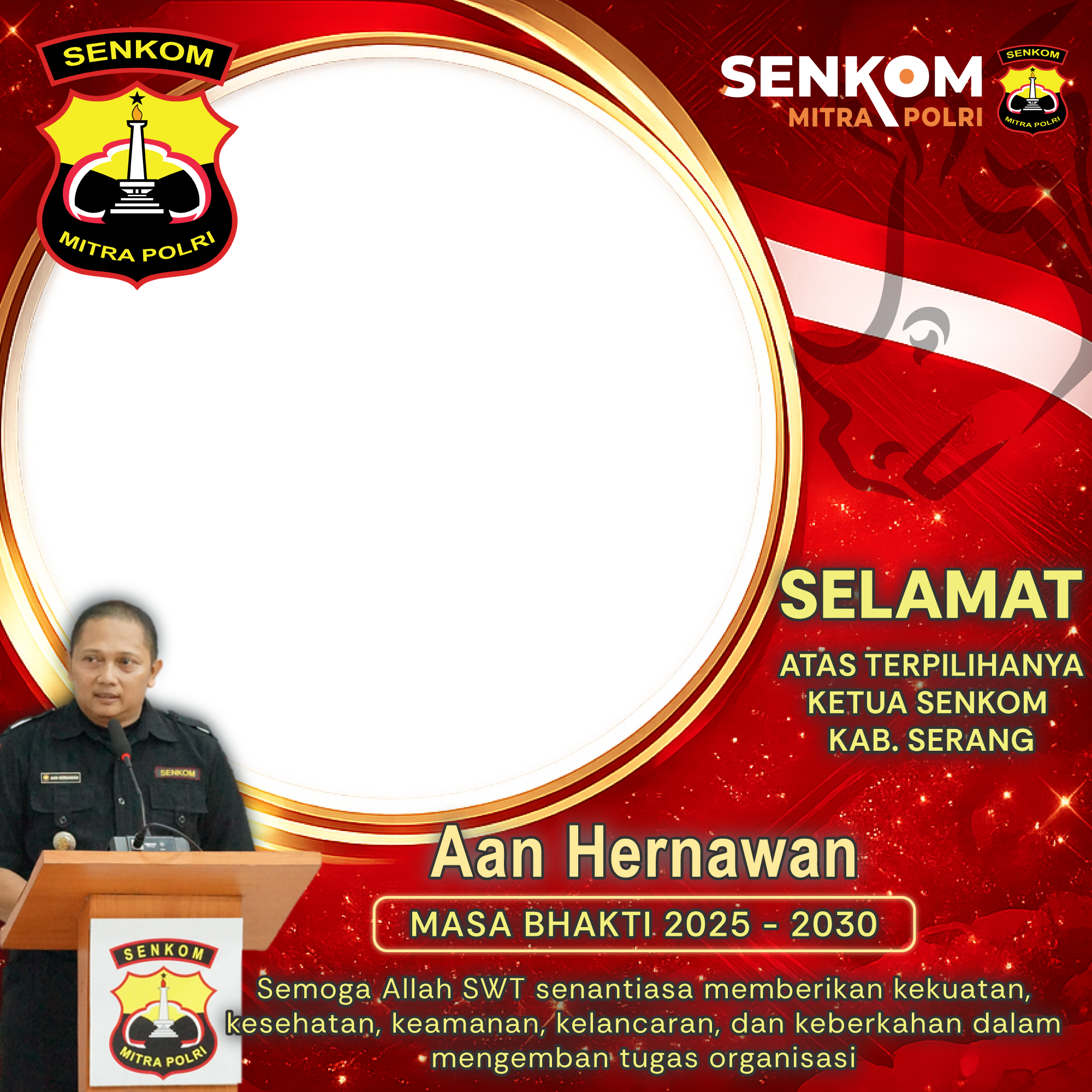 Muskab Senkom Mitra Polri Kab. Serang 2026Twibbon Tanpa Watermark