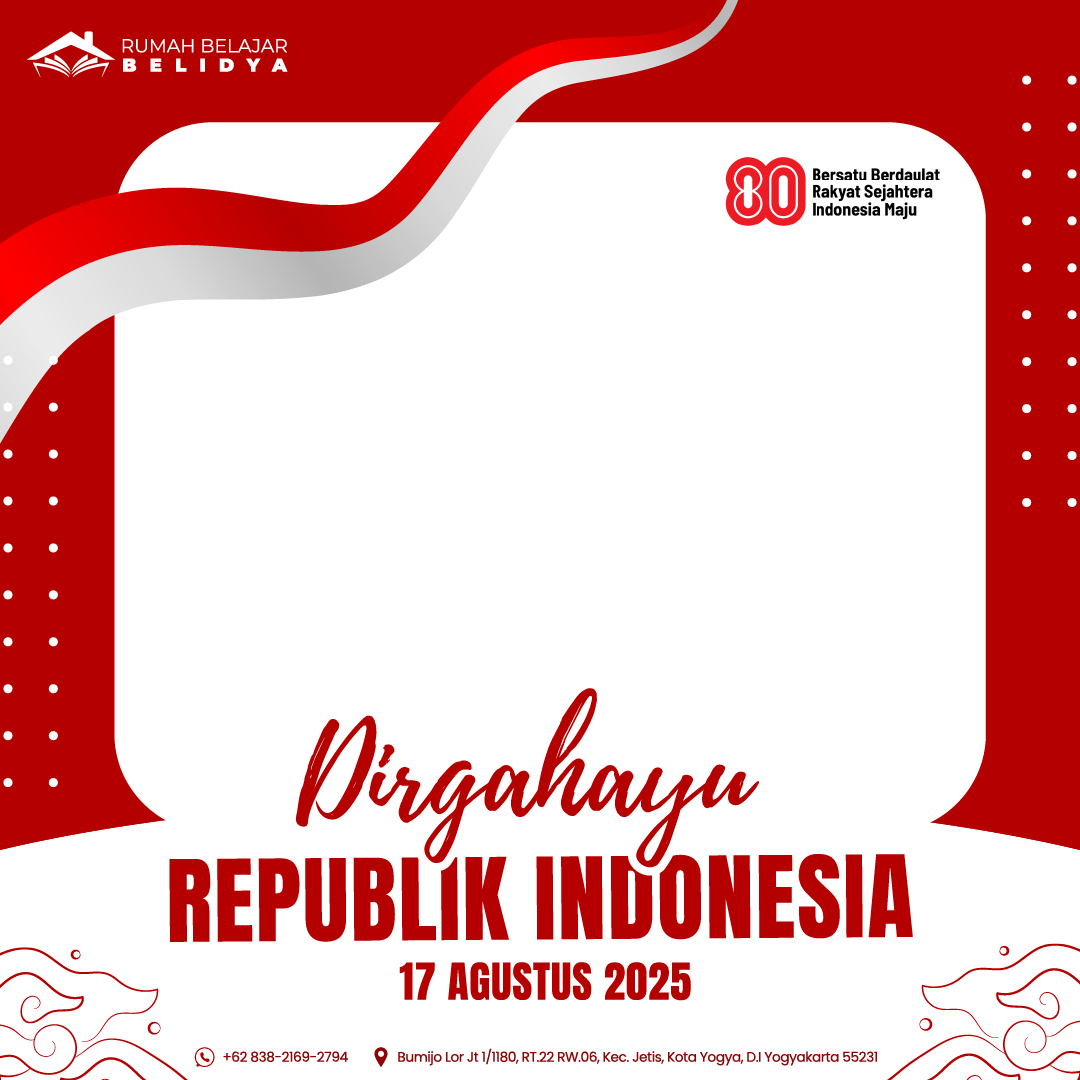 Dirgayahu Indonesia 80 (RB Belidya)Twibbon Tanpa Watermark