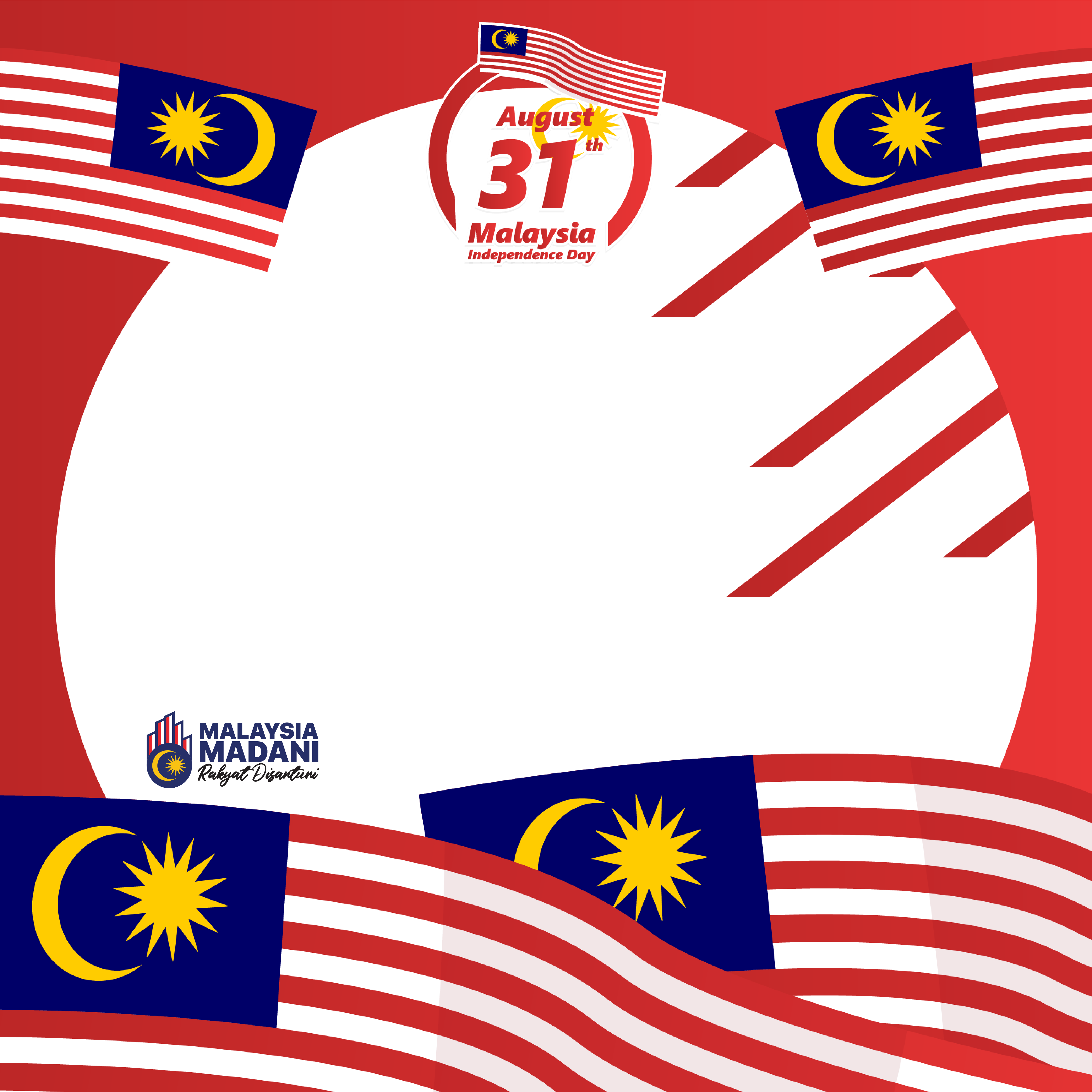 Twibbon Hari Kebangsaan Malaysia ke-68Twibbon Tanpa Watermark