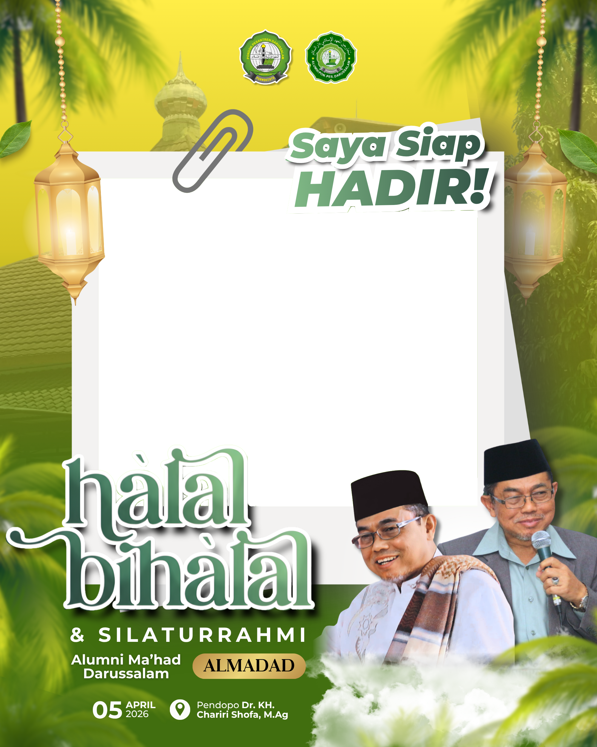 Halal Bihalal Al-Madad (Alumni Mahad Darussalam)Twibbon Tanpa Watermark