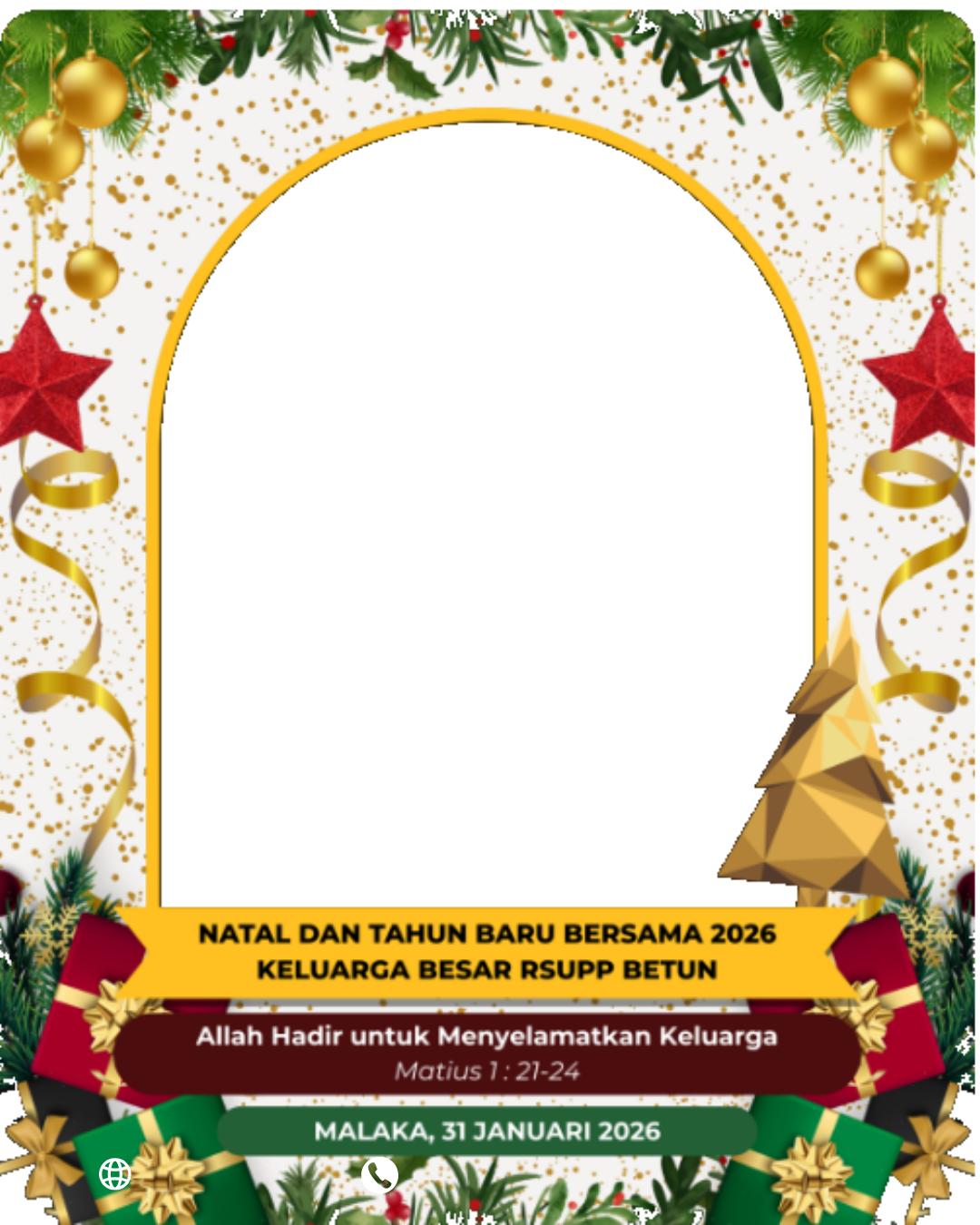 Natal Bersama dan Tahun Baru RSUPP 2026Twibbon Tanpa Watermark