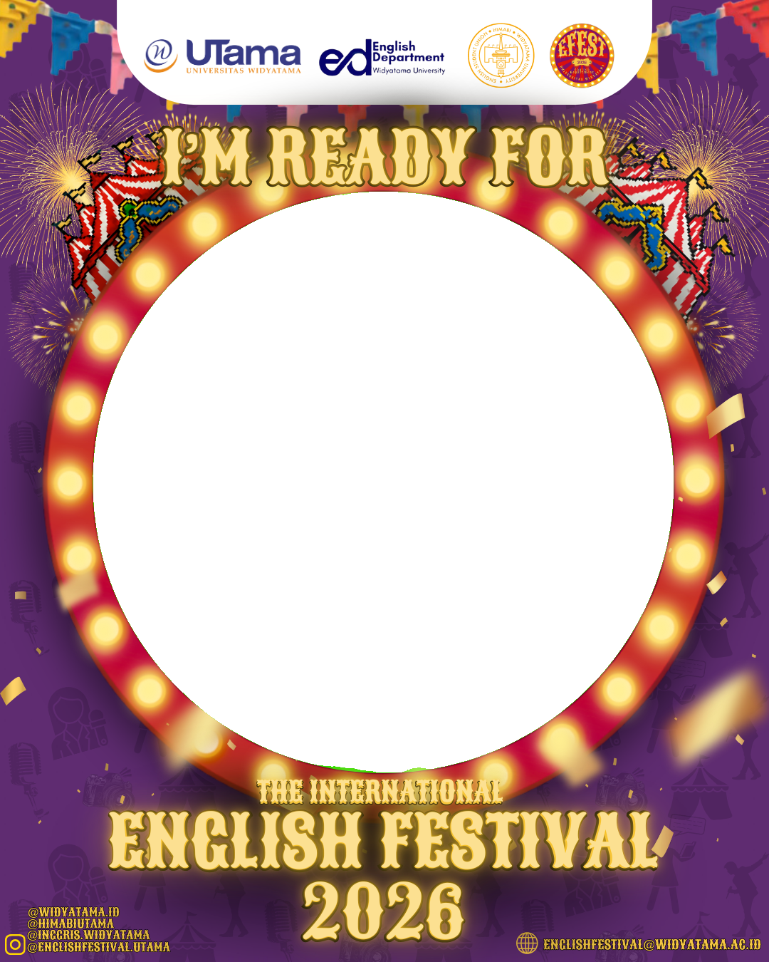 The International English Festival 2026Twibbon Tanpa Watermark