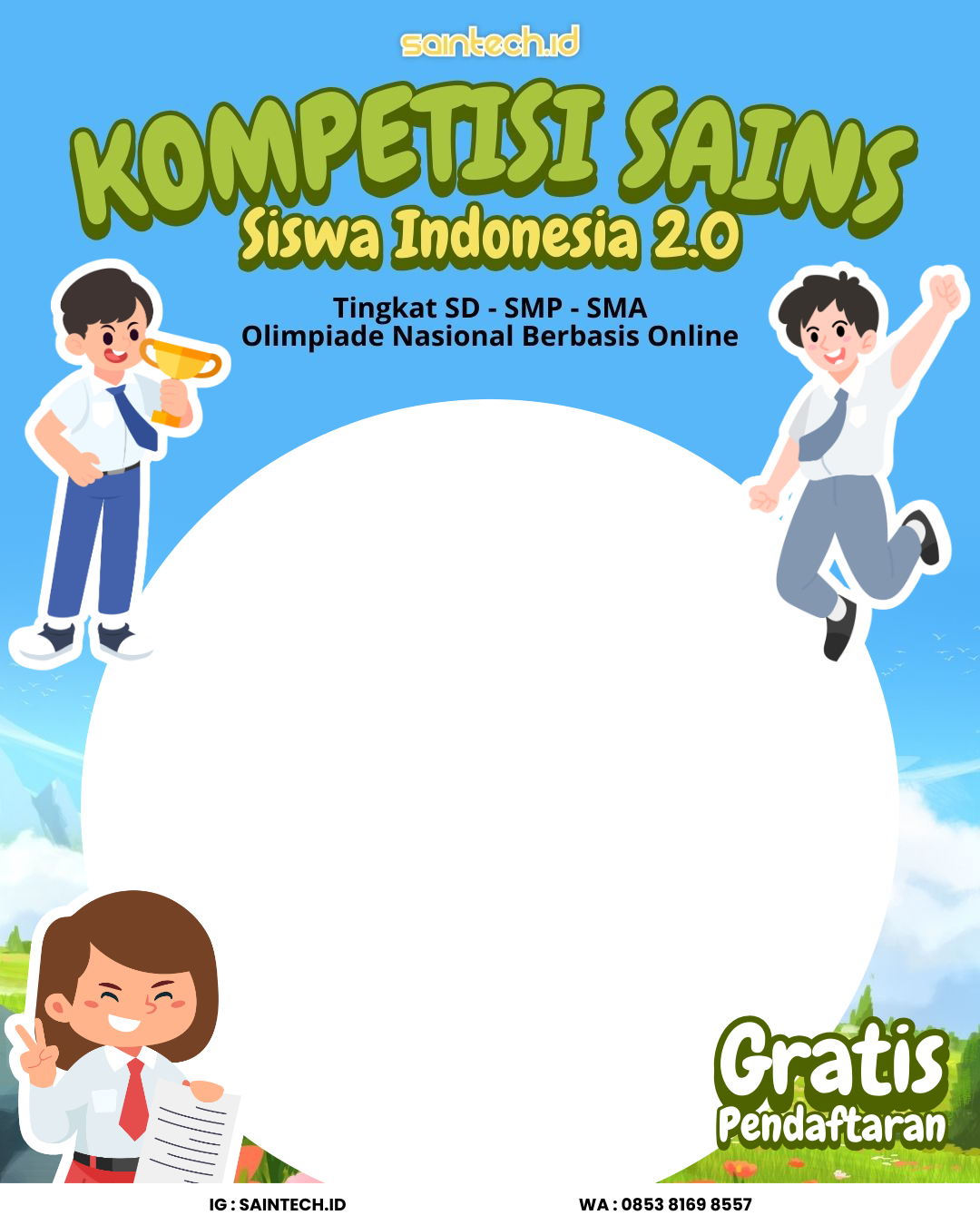 KOMPETISI SAINS SISWA INDONESIA 2.0Twibbon Tanpa Watermark