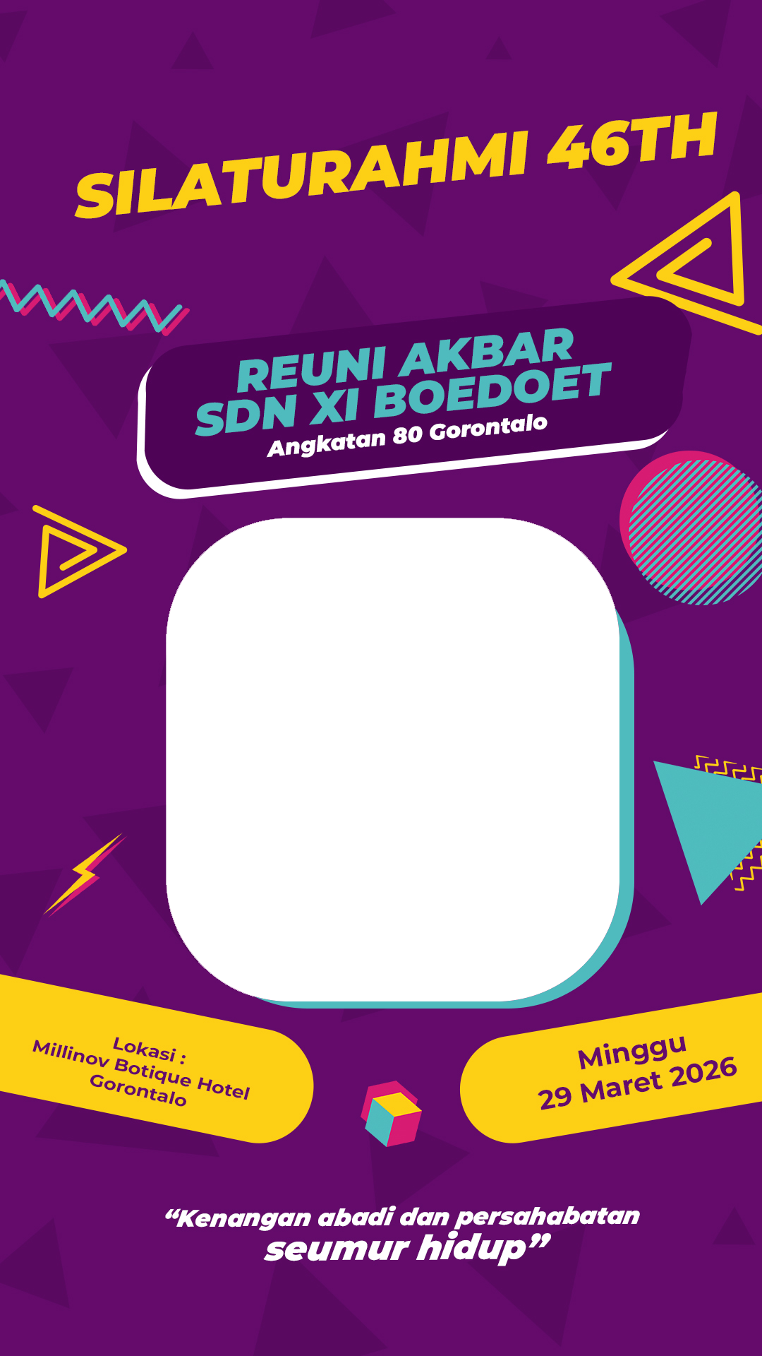 Silaturahmi 46 Reuni Akbar SDN XI Boedoet Angkatan 80 GorontaloTwibbon Tanpa Watermark