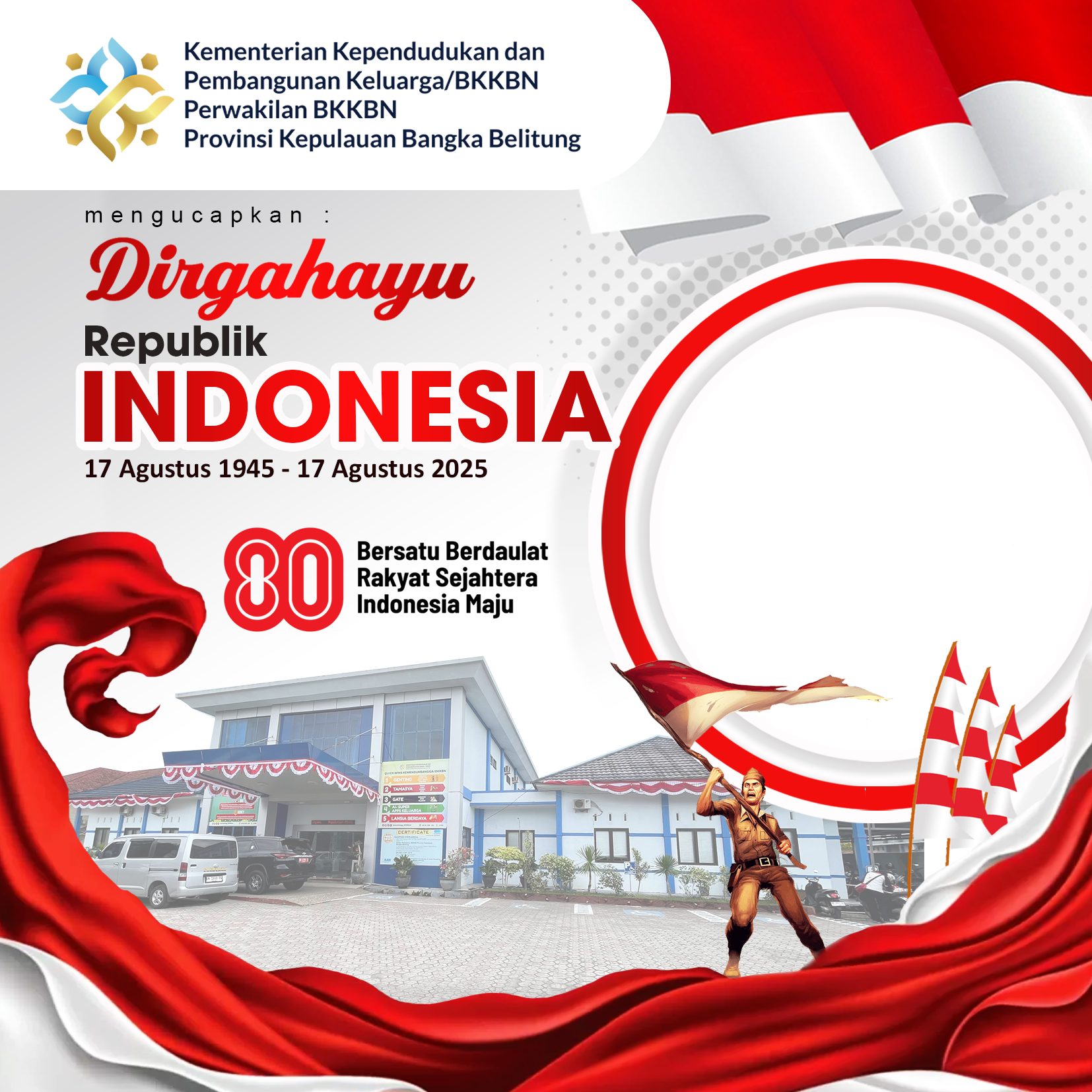 Twibbone HUT ke 80 RI (Twibbone Perwakilan Babel)Twibbon Tanpa Watermark