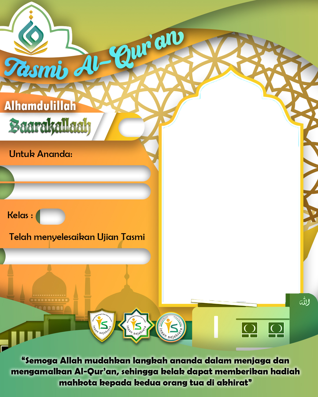 Tasmi Sekolah Hafidz Quran Insan SejahteraTwibbon Tanpa Watermark
