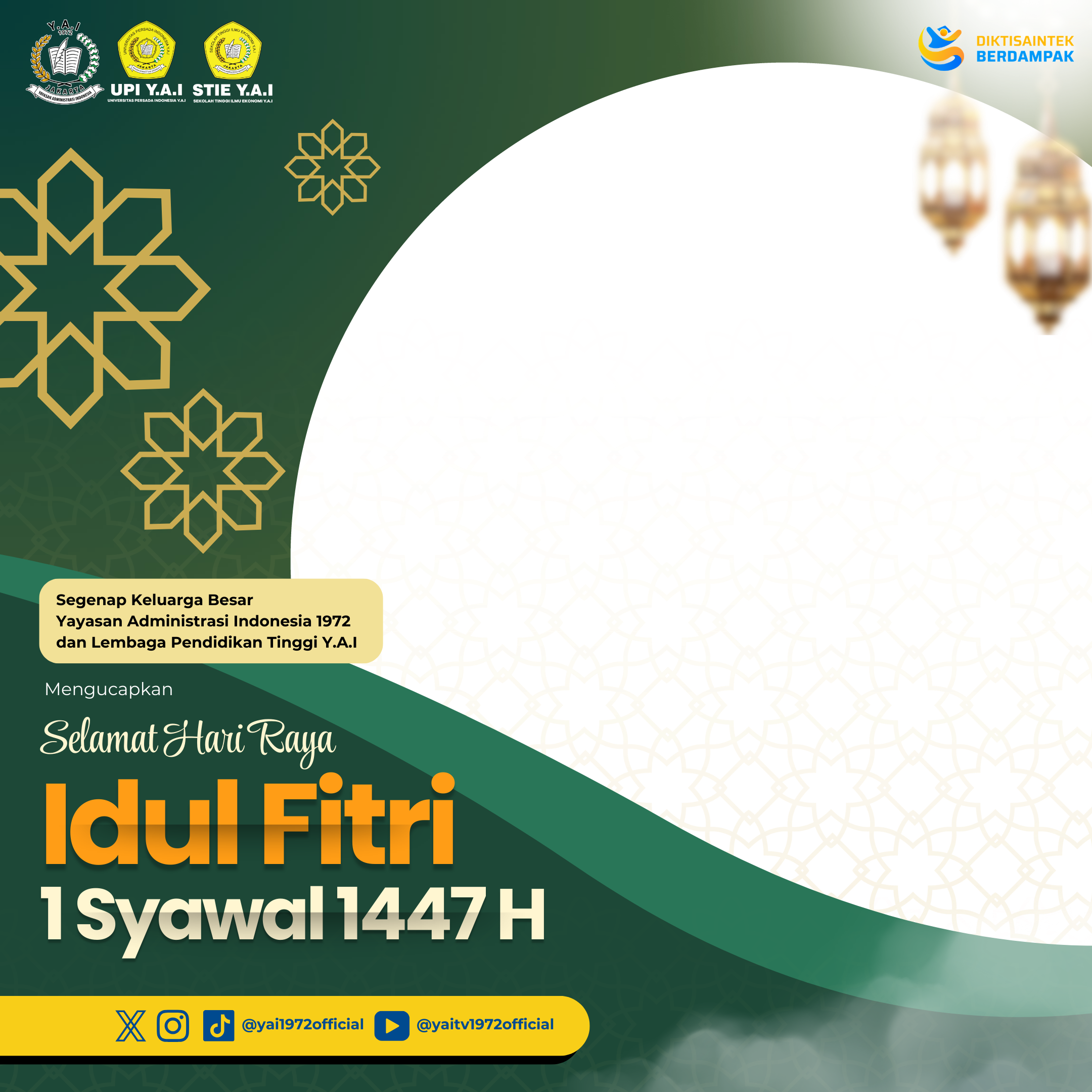 Twibbon Idul Fitri 1 Syawal 1447 H LPT Y.A.ITwibbon Tanpa Watermark