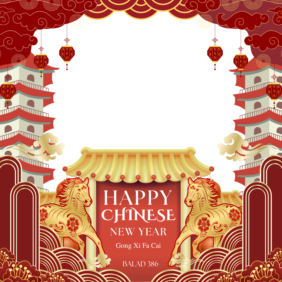 Happy Chinese New Year 2026 - Balad 386 Gong Xi Fa CaiTwibbon Tanpa Watermark
