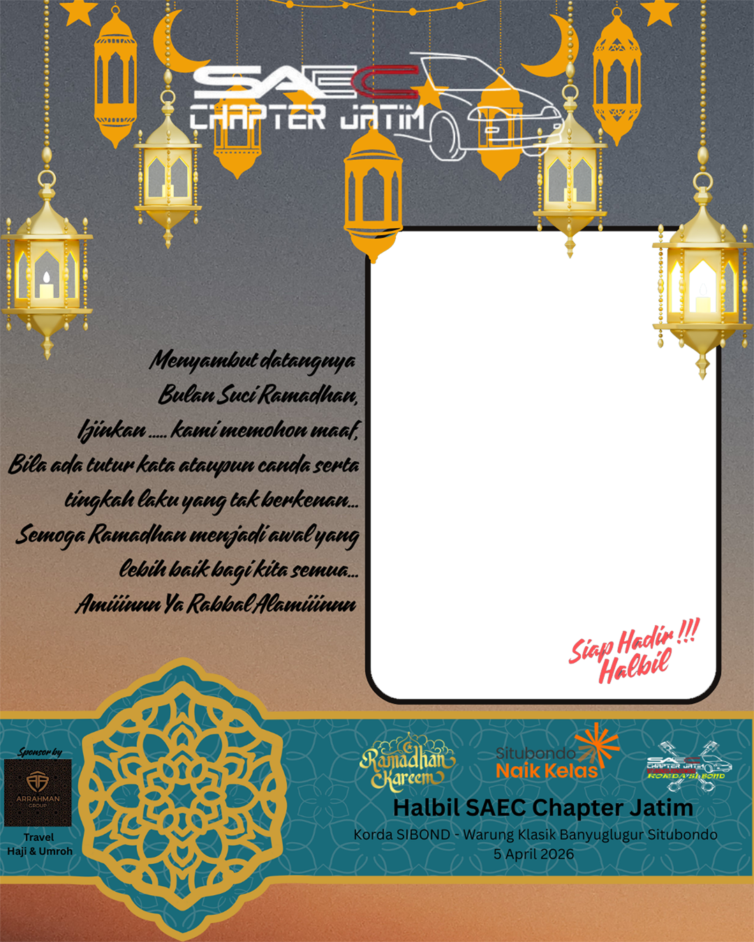 Halbil SAEC Chapter Jatim 2026Twibbon Tanpa Watermark