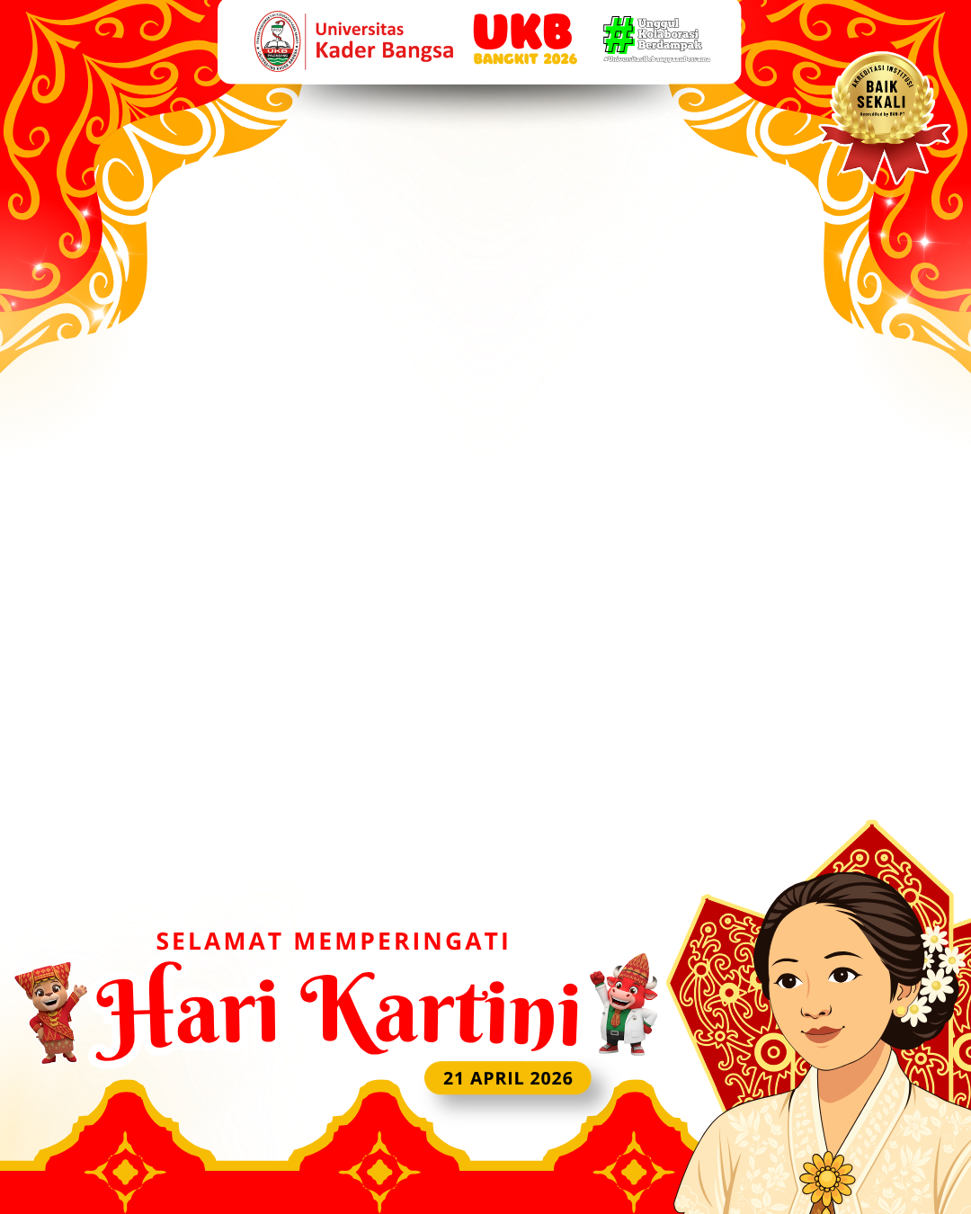 Hari Kartini - Universitas Kader Bangsa 2026Twibbon Tanpa Watermark