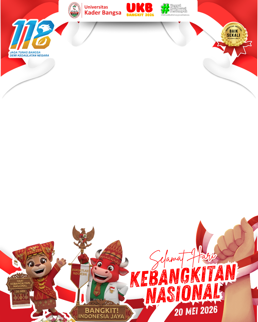 Hari Kebangkitan Nasional 2026 - Universitas Kader BangsaTwibbon Tanpa Watermark