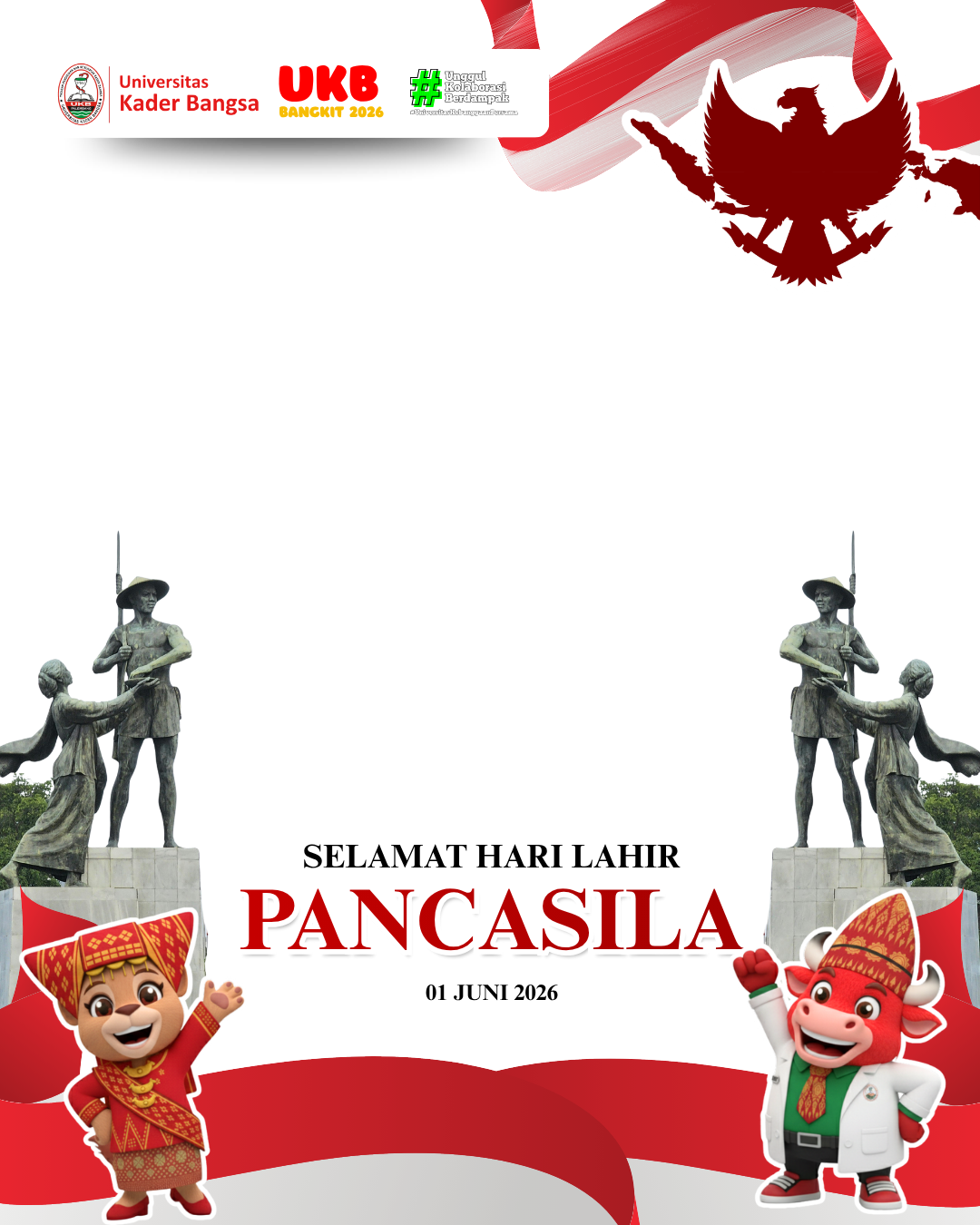 Selamat Hari Lahir Pancasila - UKB 2026Twibbon Tanpa Watermark
