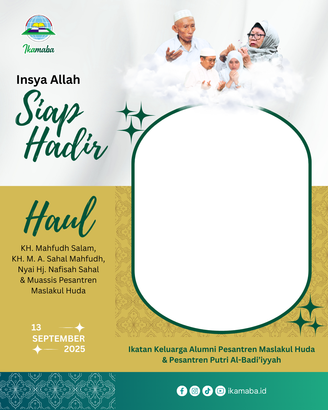 Haul Masyayikh Pesantren Maslakul Huda 2025Twibbon Tanpa Watermark