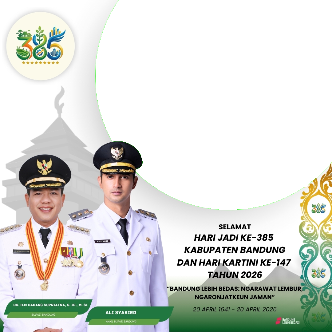 Hari Jadi Kabupaten Bandung ke-385 dan Hari Kartini ke-147 Tahun 2026Twibbon Tanpa Watermark