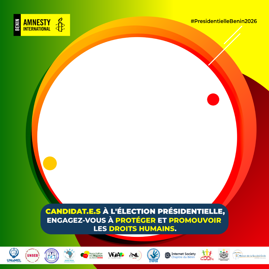 Candidat.e.s à l'élection présidentielle, engagez-vous à protéger et promouvoir les droits humains.Twibbon Tanpa Watermark