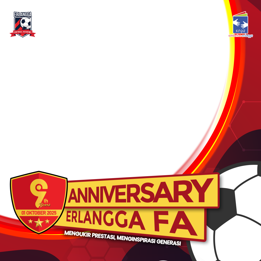 Anniversary Erlangga Football Academy Ke-9Twibbon Tanpa Watermark