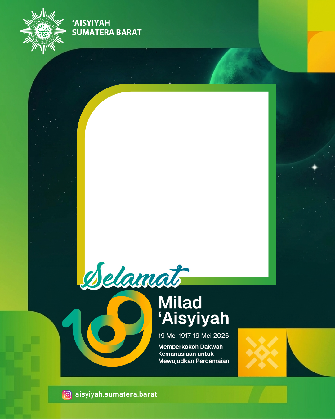 Milad 'Aisyiyah 109Twibbon Tanpa Watermark