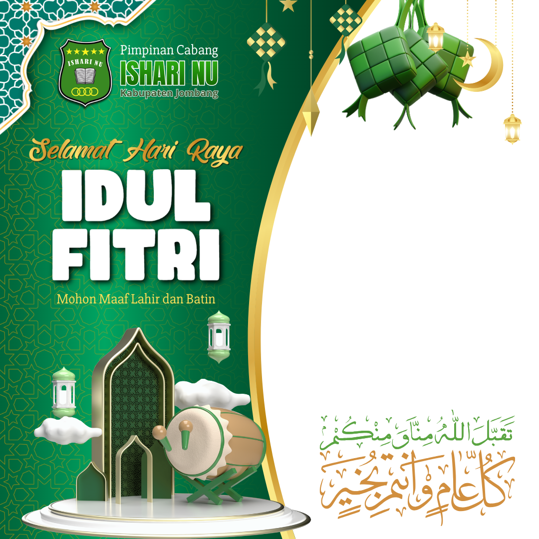 Lebaran by PC ISHARI NU Jombang 2026Twibbon Tanpa Watermark