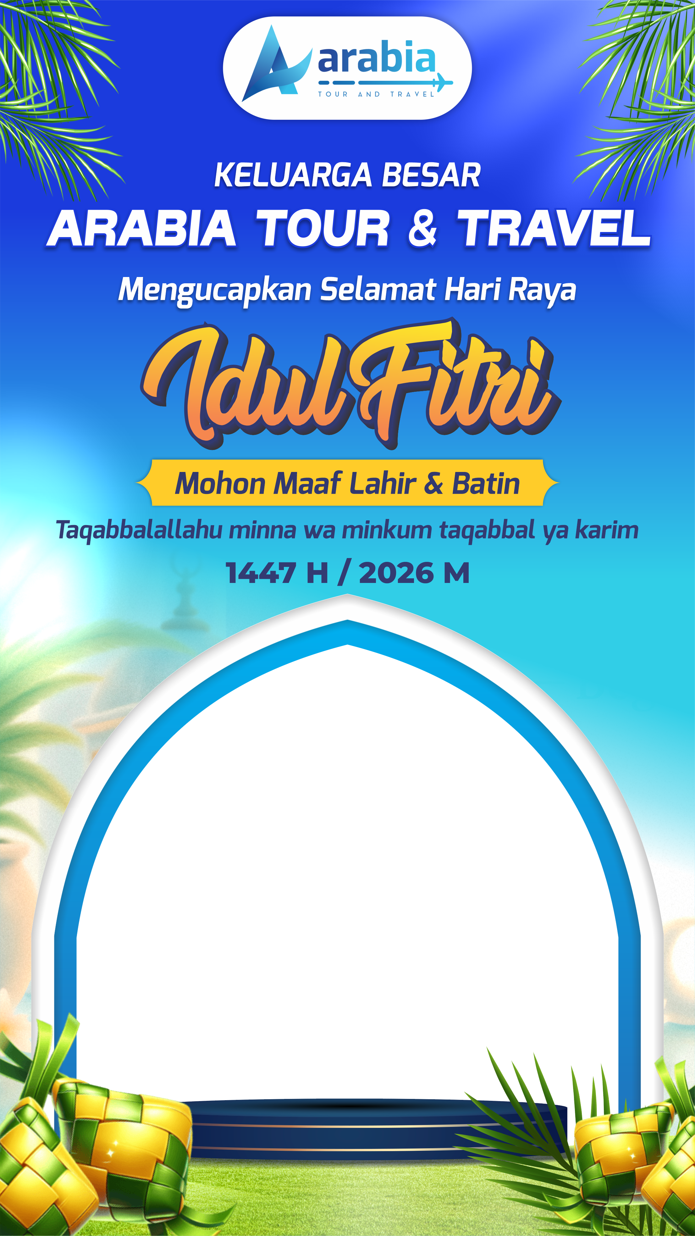 Selamat Hari Raya Idul Fitri 1447 HTwibbon Tanpa Watermark