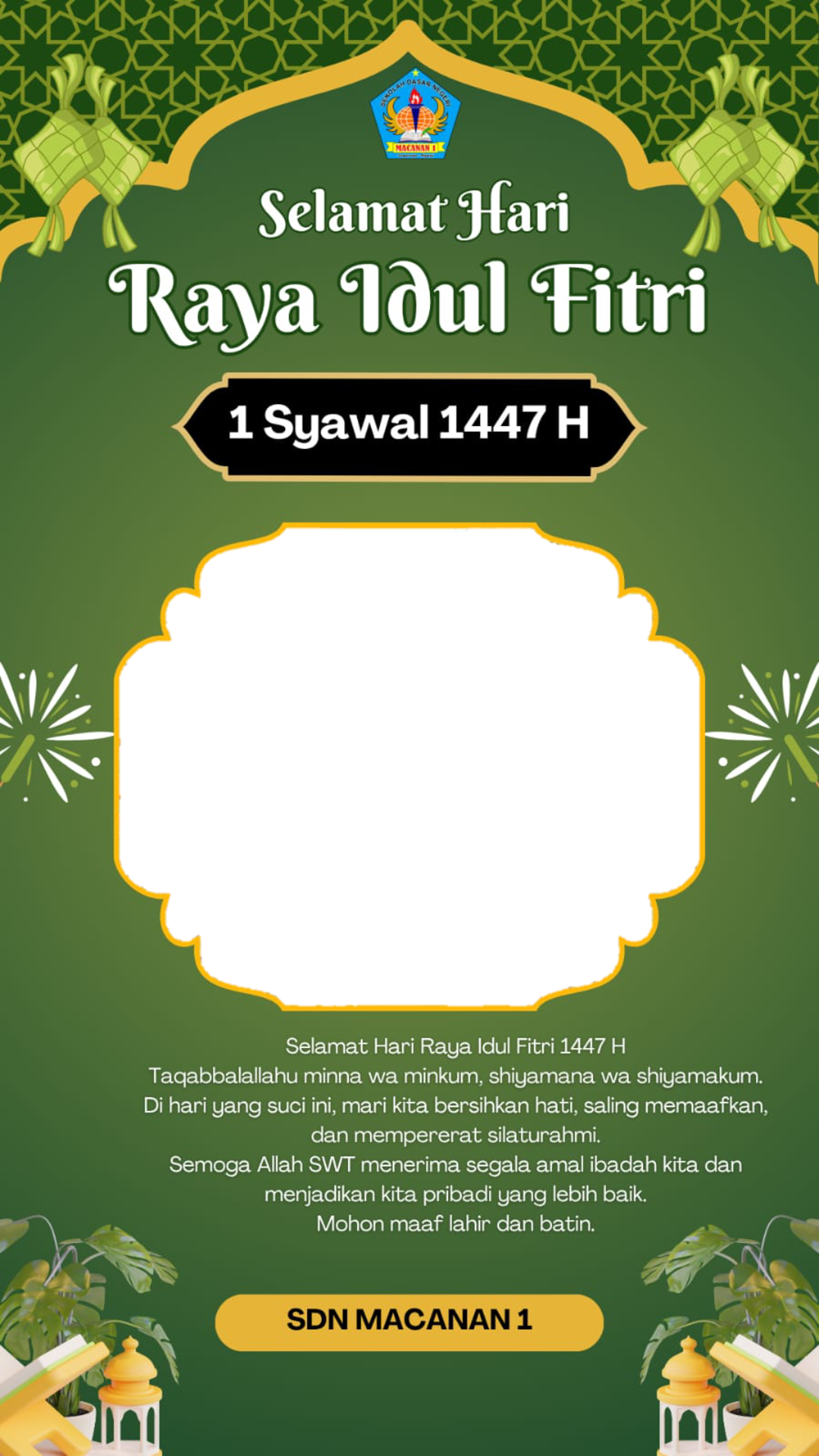 Selamat Hari Raya Idul Fitri 1447HTwibbon Tanpa Watermark