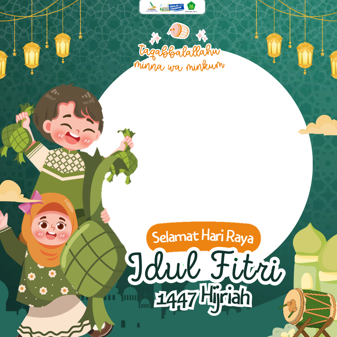 ✨ Idul Fitri SDIT Wahdatul Ummah 1447 H ✨Twibbon Tanpa Watermark