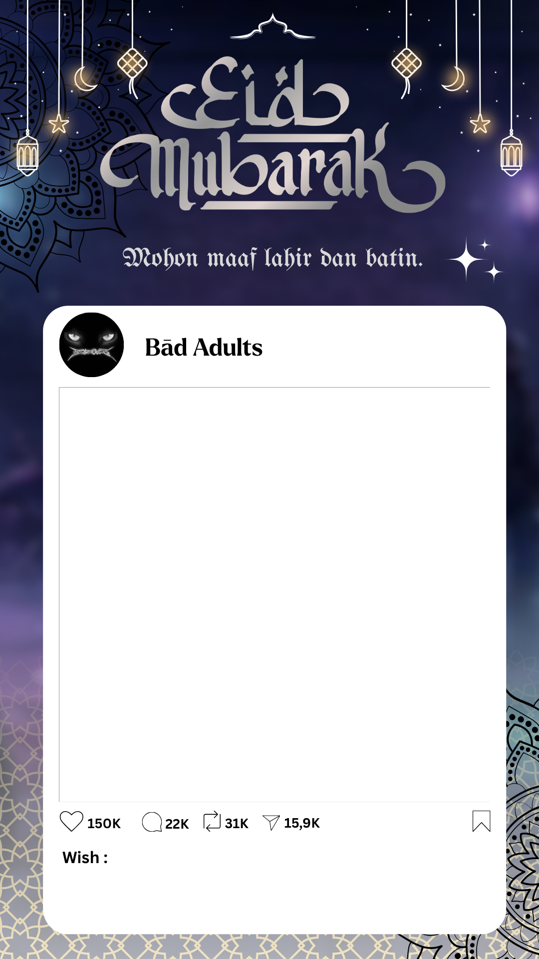 Bad Adults Eid MubarakTwibbon Tanpa Watermark