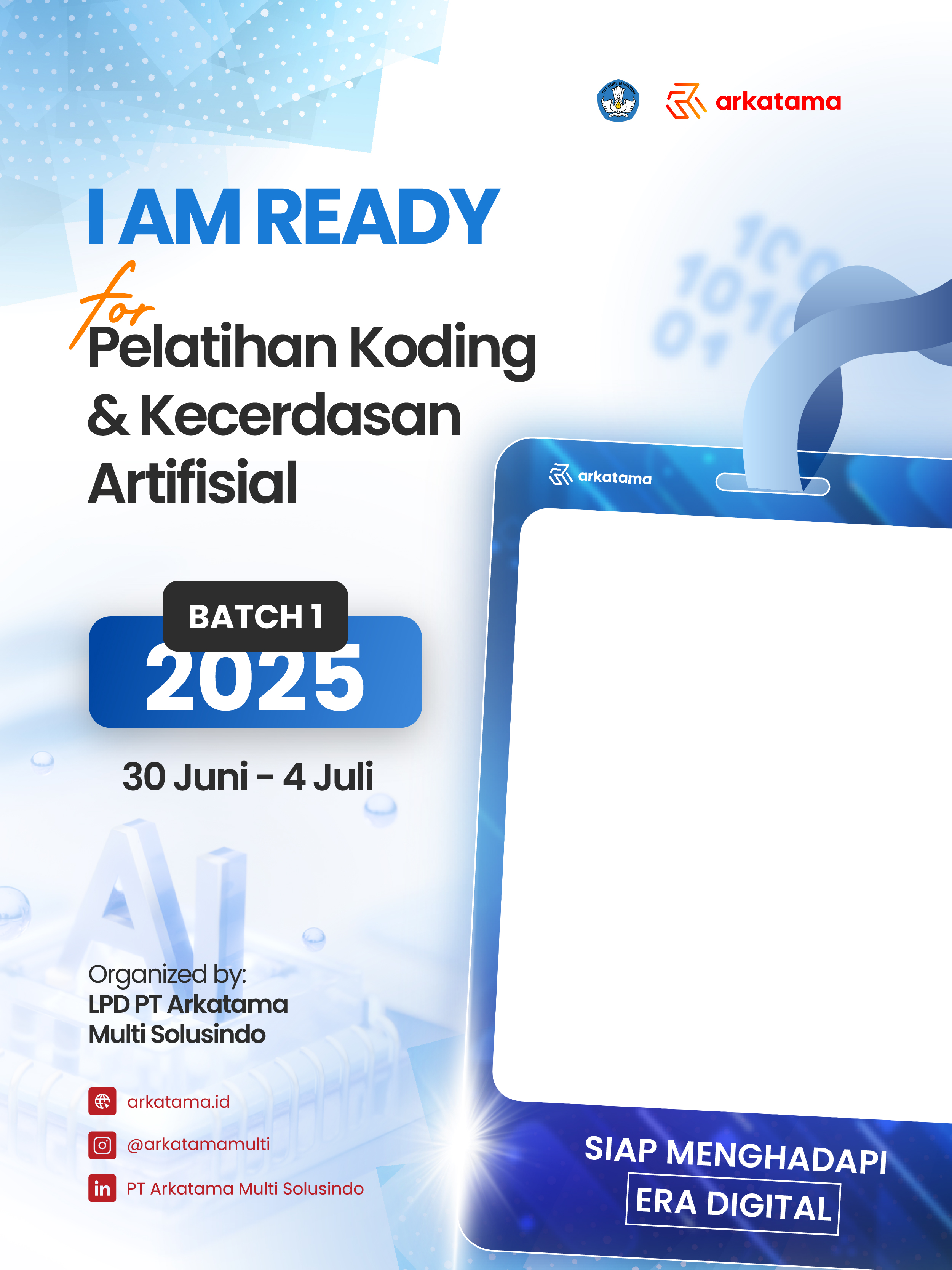 Pelatihan Koding dan Kecerdasan Artifisial LPD ArkatamaTwibbon Tanpa Watermark