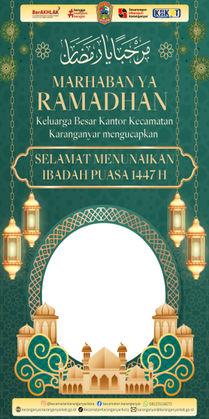 Twibbon Ucapan Marhaban Ya Ramadhan Karyawan/ti Kantor Kecamatan Karanganyar